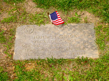 The Grave of John Quick, 1st Marine Battalion, in Pennsylvania