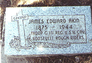 Grave of James Akin of the "Rough Riders," in Colorado