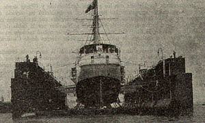 Spanish Cruiser Alfonso XII in Drydock