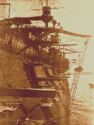 Spanish Battleship Pelayo's broadside guns