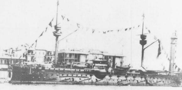 Spanish Battleship Pelayo at Anchor
