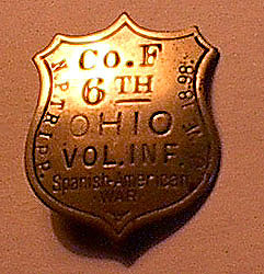 6th Ohio Dog tag, Spanish American War