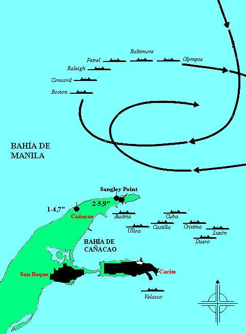 Map of the Battle of Manila Bay, courtesy of Jose Poncet