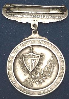 Back - Silver Cuban Liberator Medal Back - Silver Cuban Liberator Medal