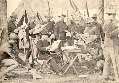 African American Troops Reading in Camp, 1898