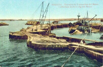 The Battleship MAINE wreck site inside the coffer dam