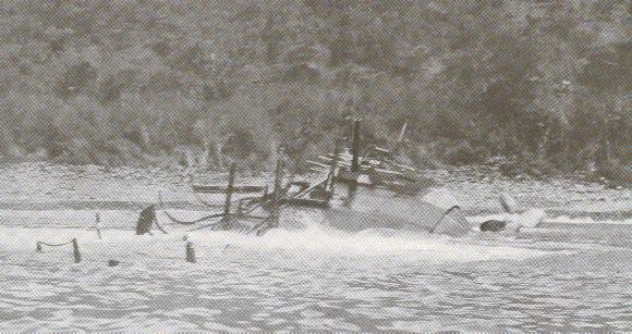 The CRISTOBAL COLON, awash after the Battle of Santiago