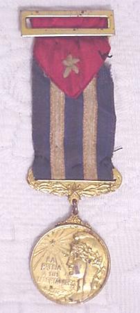 Front - Gold Cuban Liberator Medal Front - Gold Cuban Liberator Medal