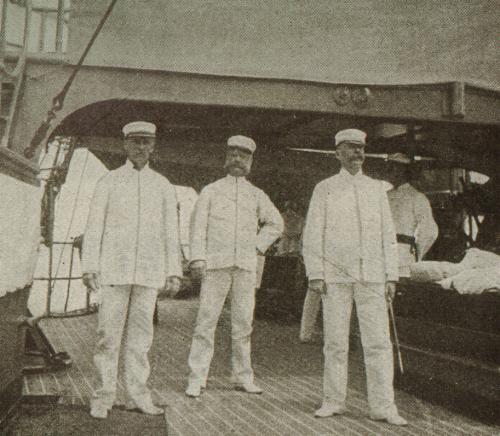 Capt.  Gridley, Cmdr. Lamberton and Lt. Rees of the Cruiser Olympia