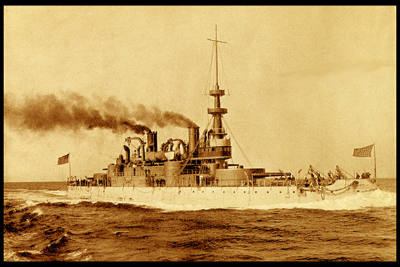 The Battleship Indiana at sea