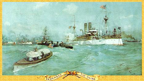 The Battlehip Maine at anchor