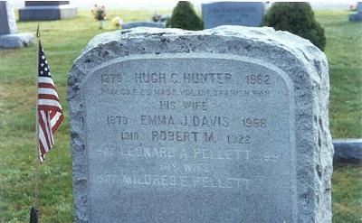 Grave of Hugh Hunter in Massachusetts