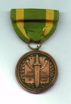 Front - Spanish War Service Medal