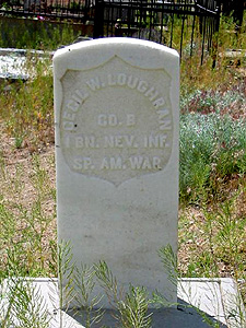 Grave of Cecil Loughran, 1st Nevada Battalion, in Nevada