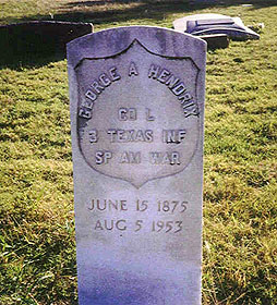 Grave of George A. Hendrix, 3rd Texas, in Oklahoma