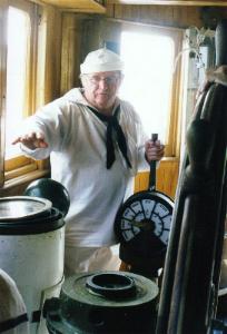 Quartermaster McSherry in the Olympia's Pilot House