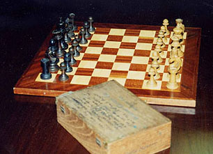 Chessboard taken from the Spanish Cruiser Cristobal Colon