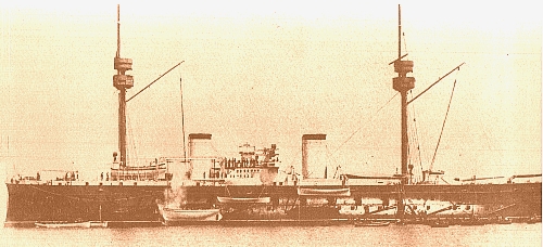 Battleship Pelayo, in broadside