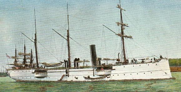 The gunboat U.S.S. Petrel
