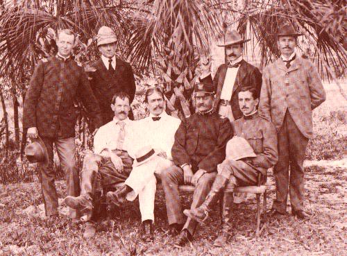 Reporters at Tampa, including Stephen Crane and Richard Harding Davis