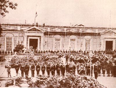 U.S. Flag-raising in Santiago, Cuba, 1898