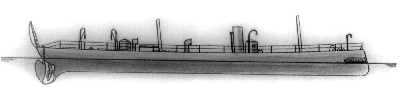 Spanish Torpedo Boat Rigel in profile