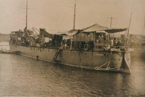 Spanish Torpedo Boat Destroyer Terror undergoing repairs