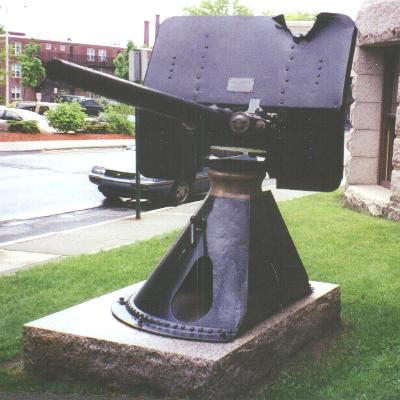 From view of 57mm gun from Cruiser Vizcaya, Lowell, MA