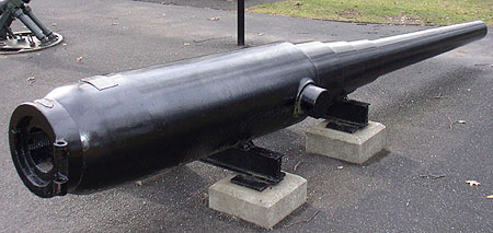 14 cm Hontoria gun tube from Spanish Cruiser Vizcaya, West Point, NY