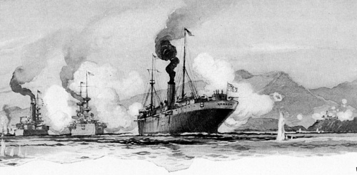 "The Bombardment of The Morro, Santiago, June 6, 1898" by Worden G. Wood, Ordinary Seaman, U.S.S. YANKEE
